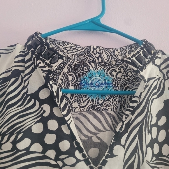 Robert Graham Valentina Tunic black and white print Size Small - Picture 13 of 14